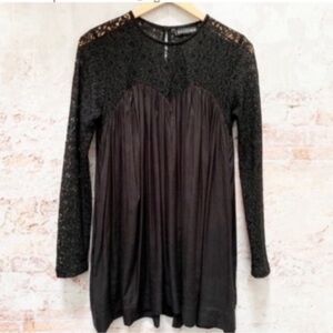 Religion Black Lace Top Babydoll Dress